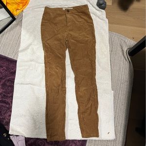 Skinny golden/beige striped skinny jeans